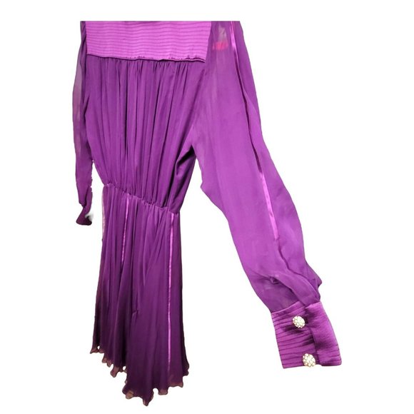 David Josef Neiman-Marcus Dress Vintage Purple Party Cocktail Size 4 JJ1693 - Picture 8 of 13